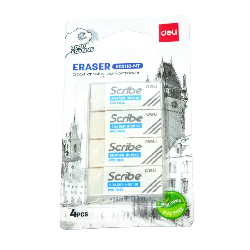 Deli Radiergummi Scribe, Pvc Frei, 4x1,7x1,2cm Blanco 4 Mück