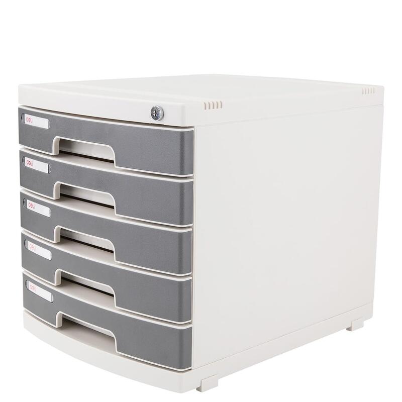 Deli Schubladenbox 5 Schubladen Abschliessbar Hips Gris