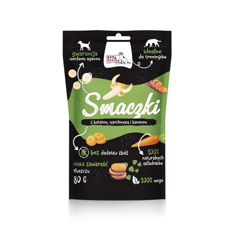 Delicia Para Perros  Syta Micha Vege Smaczki Con Boniato, Zanahoria Y Plátano 80 G