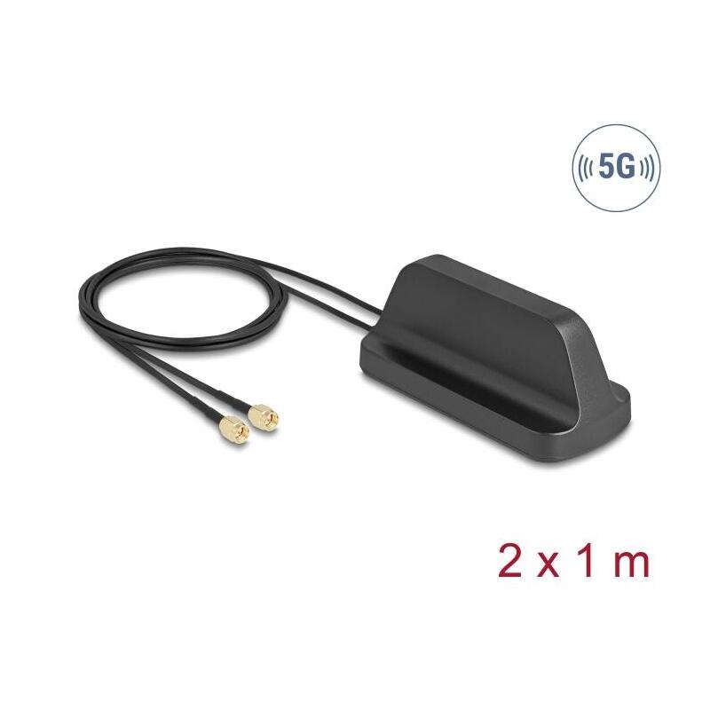 Delock 5g Lte Gnss Wifi 6 Mimo Antena 2 X Sma Macho 2,1 - 3,0 Dbi