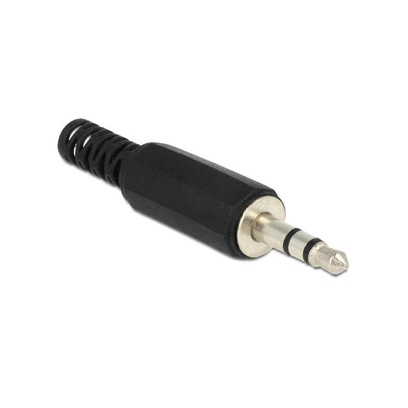 Delock 65534 Conector Estéreo De 3,5 Mm Estéreo Con Protección Contra Doblado Versión Para Soldar