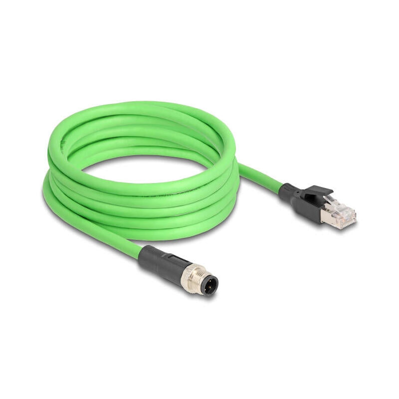 Delock 80429 Cable M12 Codificado D 4 Pin Macho A Rj45 Macho Pur (Tpu) 5 M