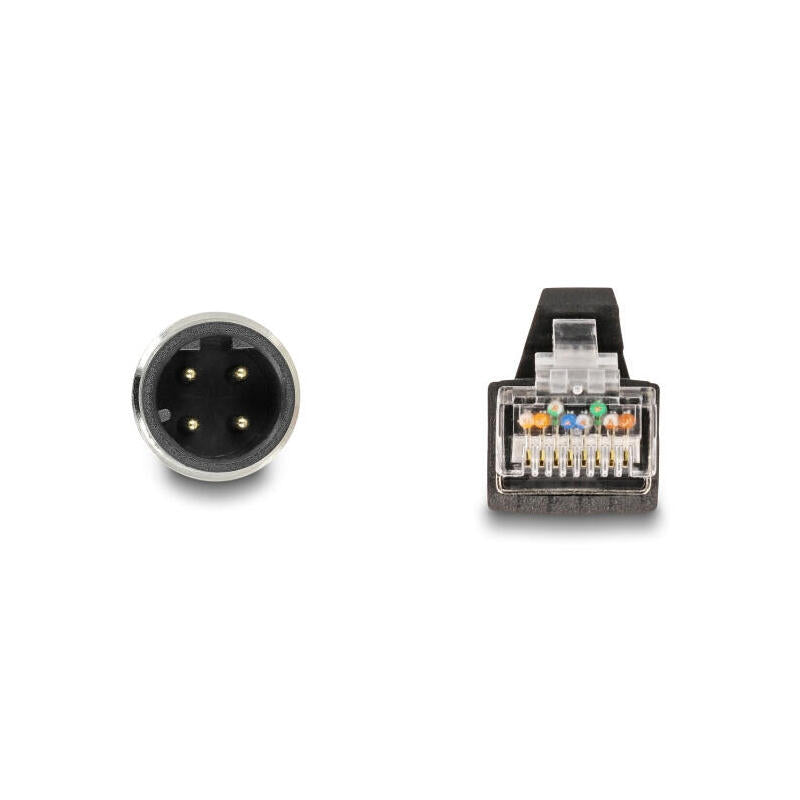 Delock 80429 Cable M12 Codificado D 4 Pin Macho A Rj45 Macho Pur (Tpu) 5 M