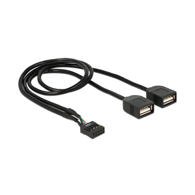 Delock 83823 Usb Cable Pin Header Female > 2 X Usb 2.0 Type-A Female 40 Cm