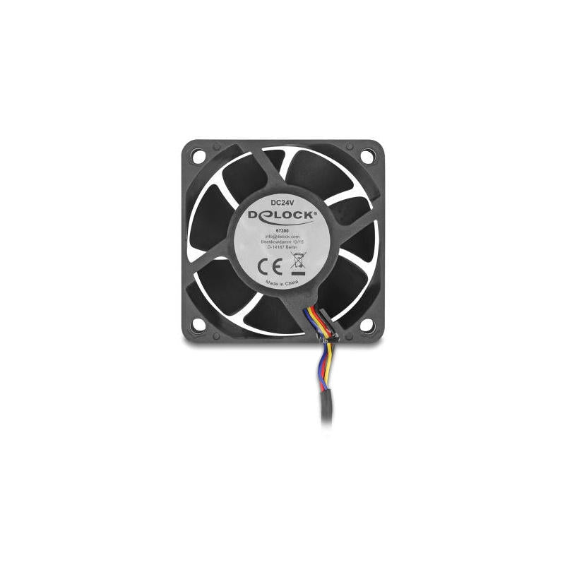 Delock Axiallüfter 24 V Dc, 60 X 60 X 25 Mm Negro