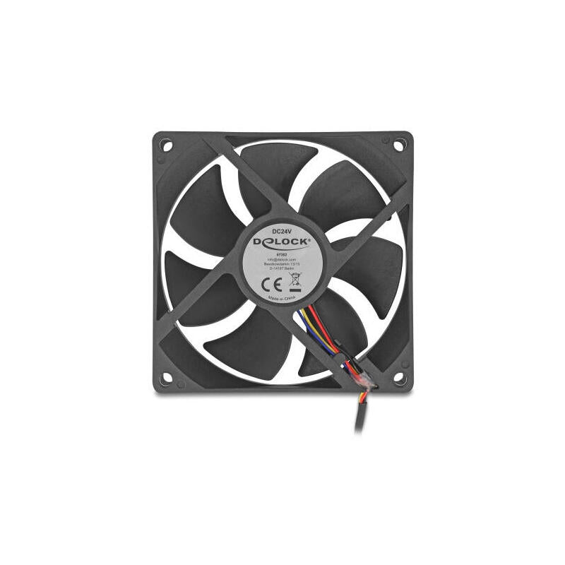 Delock Axiallüfter 24 V Dc, 92 X 92 X 25 Mm Negro