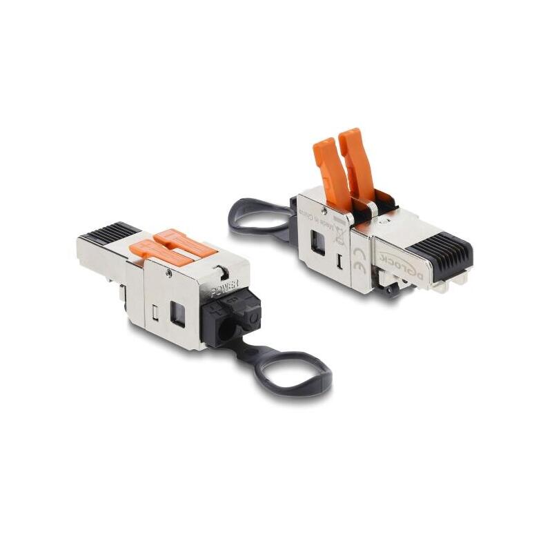 Delock Rj45 Macho Con Klemmverschluss 2 Pin +/- Werkzeugfrei