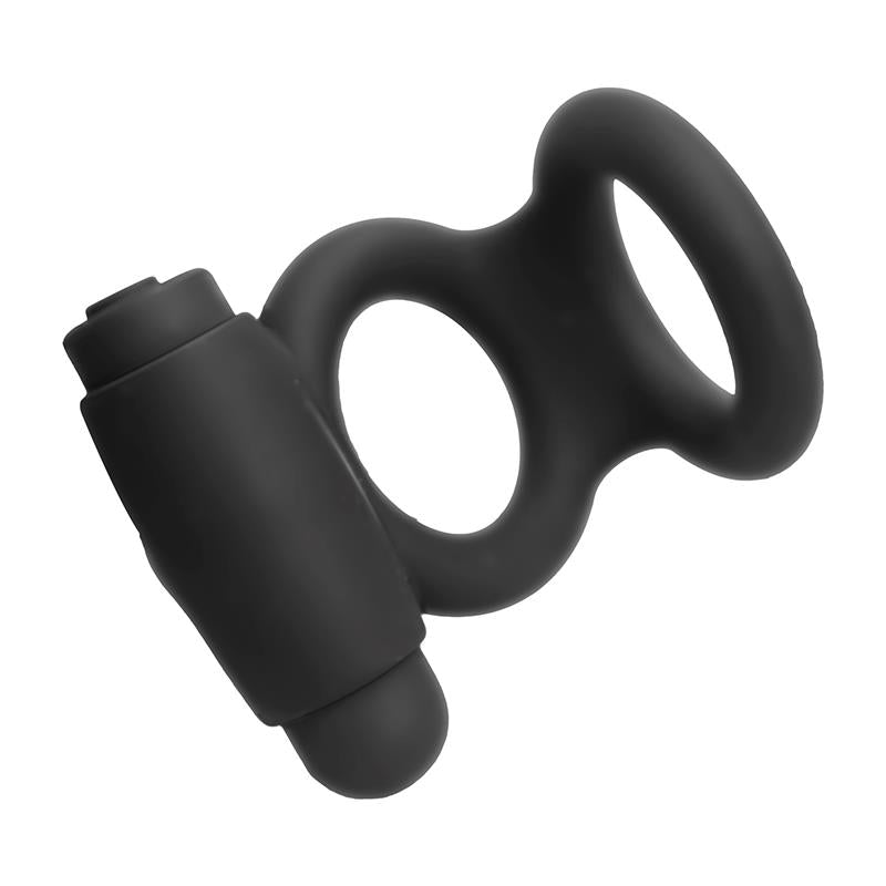 Denver Anillo Doble Con Bala Vibradora Usb Silicona Negro