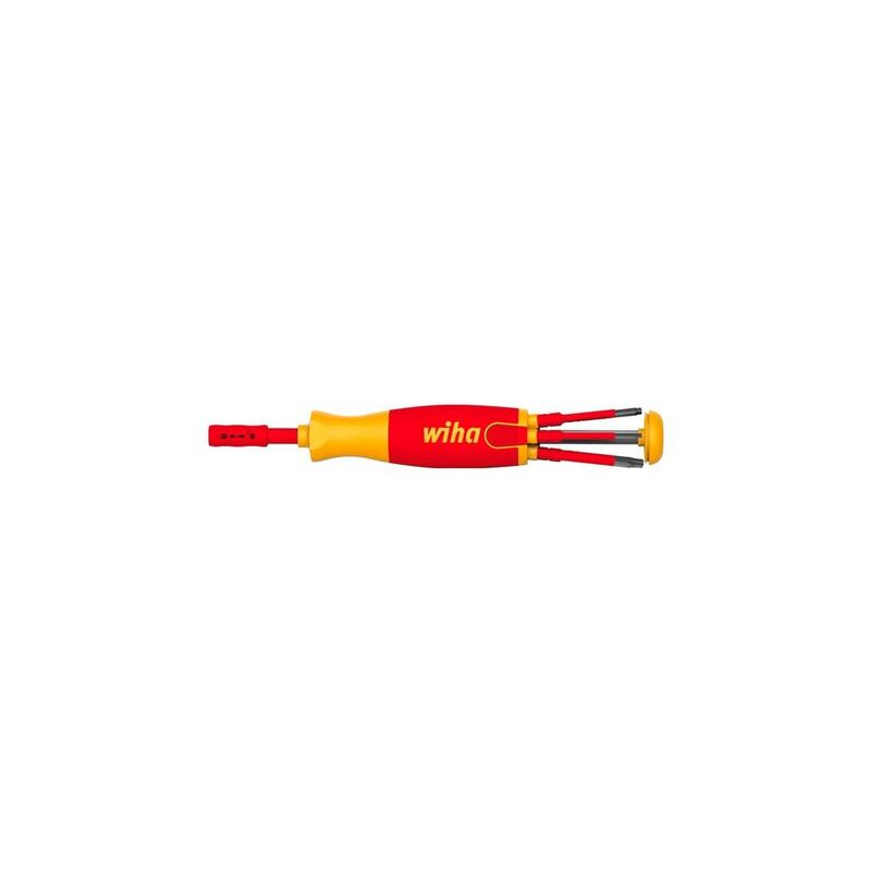 Destornillador Wiha Con Cargador De Puntas Liftup Electric Rojo/Amarillo, 7 Piezas 41157