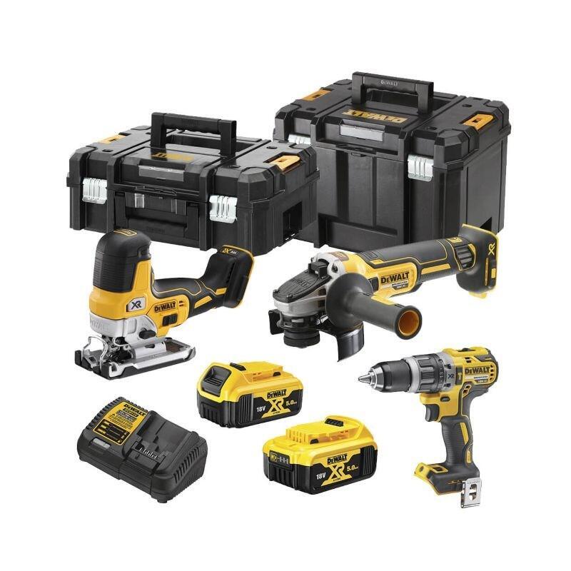 Dewalt Dck329p2t-Qw 2-Gang-Akku-Schlagbohrschrauber, Akku-Winkelschleifer Incl. Batería Recargable, Incl. 2. Batería Recargable,