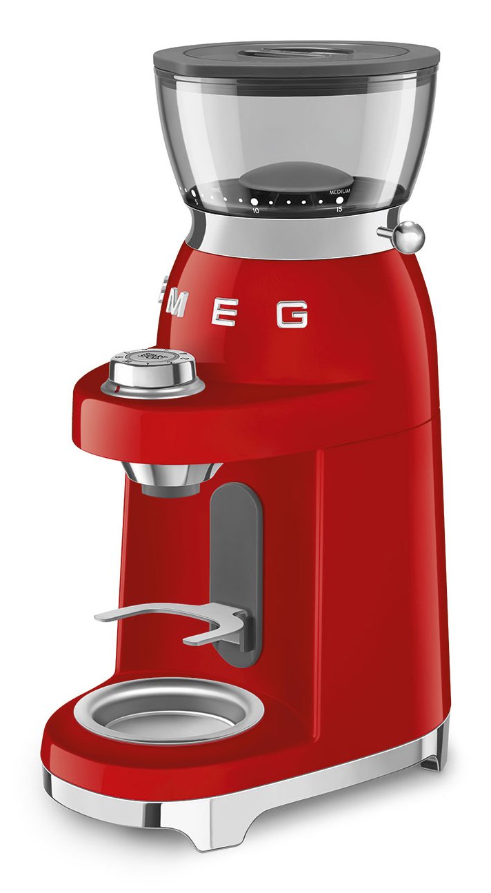 Molinillo De Café Smeg Cgf03rdeu, 15 Niveles De Molienda, Depósito De 240 G, 150 W, Rojo