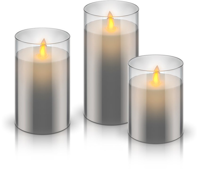 Juego De 3 Velas Led De Cera Real En Vidrio
Solución De Iluminación Hermosa Y Segura Para Muchas Áreas, Incluidas Casas Y Logias
