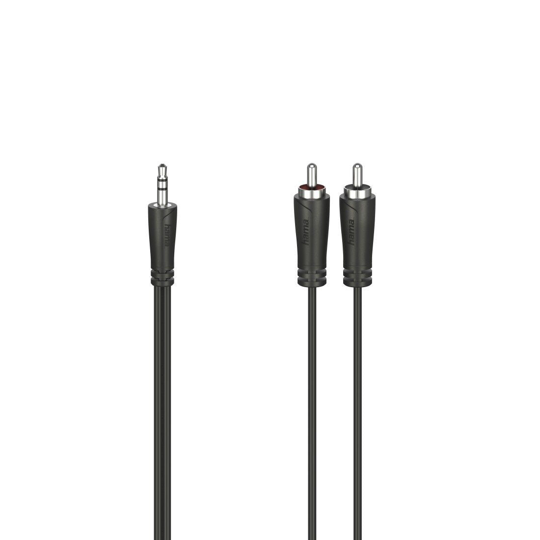 Hama Essential Cable De Audio - 2x Rca Macho - Jack 3.5mm Macho - Longitud 1.5m - Estereo - Negro