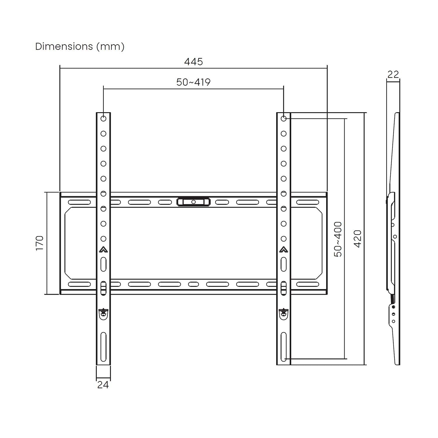 Aisens Soporte Eco Ultra Delgado Para Monitor/Tv 45kg De 32-75, Negro