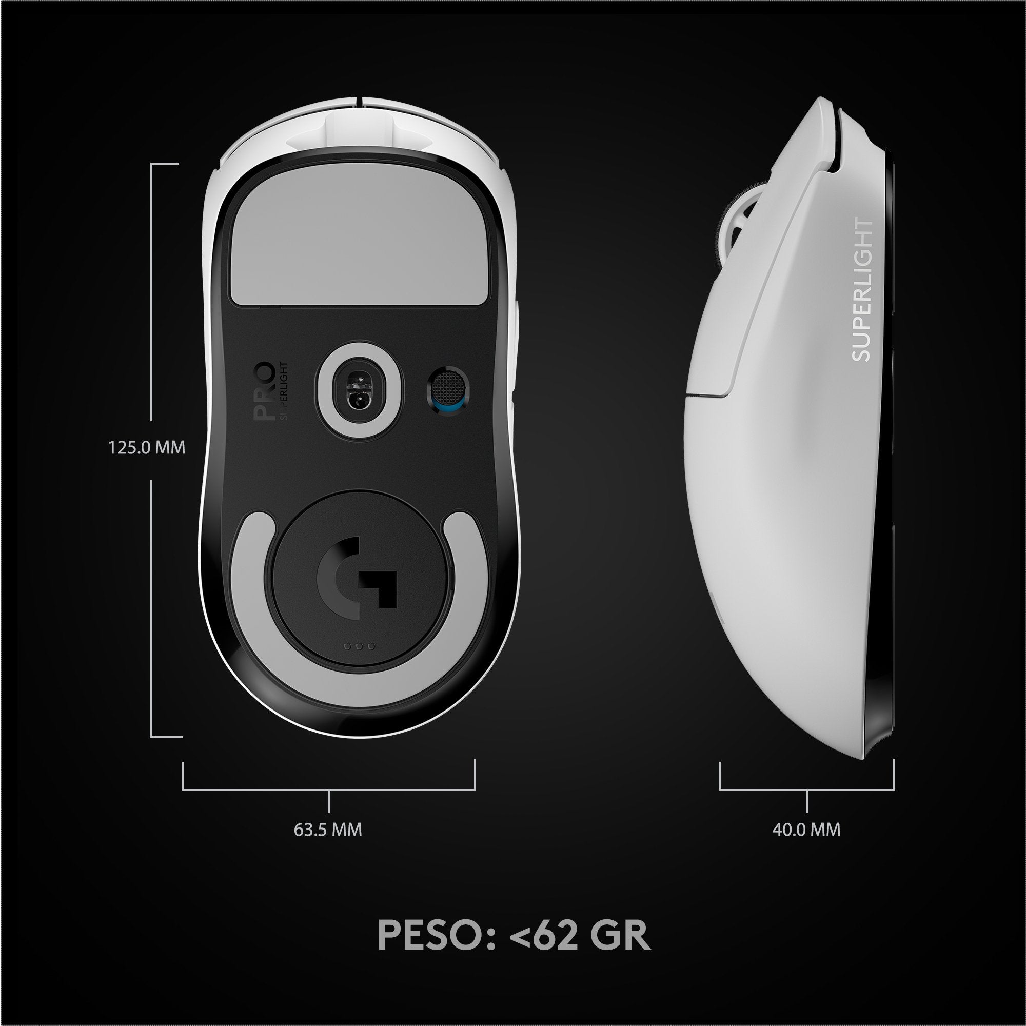 Logitech G Pro X Superlight Ratón Mano Derecha Rf Inalámbrico 25600 Dpi