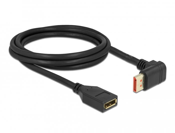 Delock Alargador Displayport Macho 90° Hacia Arriba En Ángulo A Hembra De 8k 60 Hz 2 M