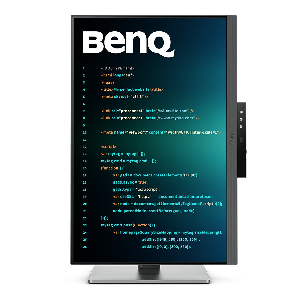 Monitor Para Programacion Benq Rd240q  24.1" Ips Wqxga ,2560 X 1600, 95% P3, Antideslumbramiento, Usb-C Pd90w., 16:10 Hdr10