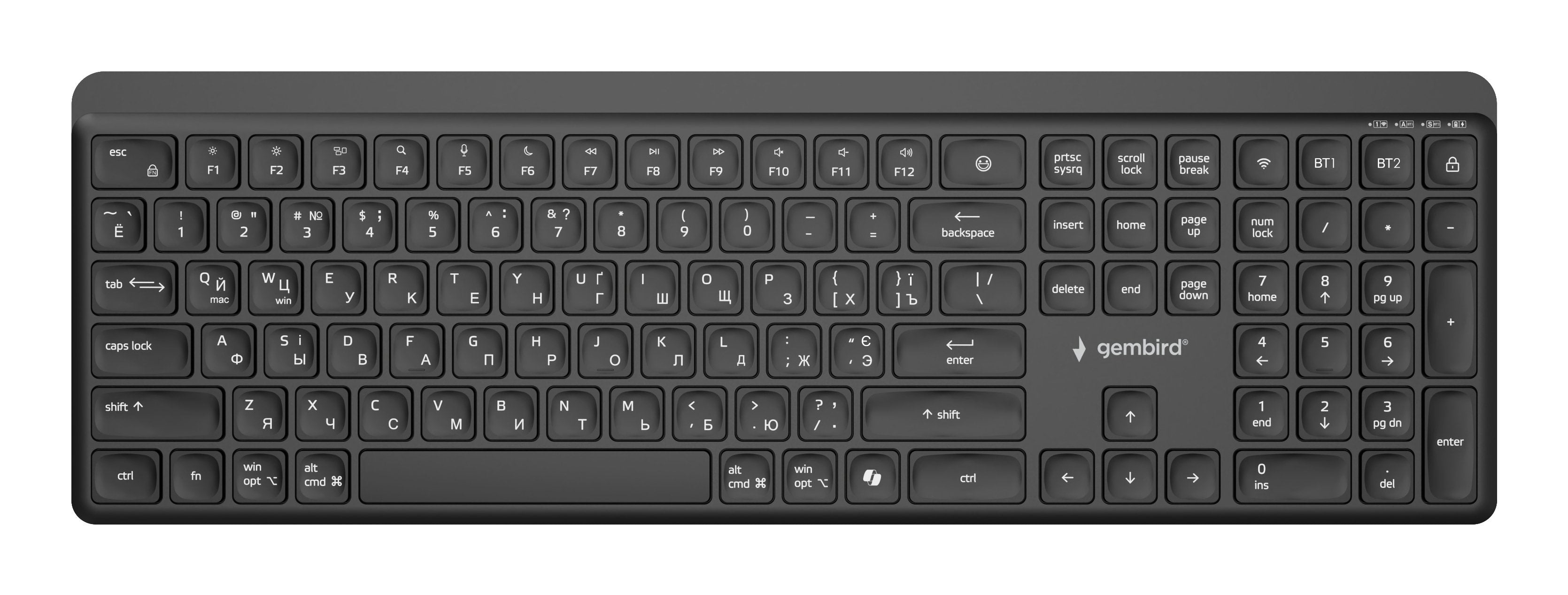 Keyboard Wrl Slim Bt Cyrillic/Kb-Wps-03-Cyrl Gembird