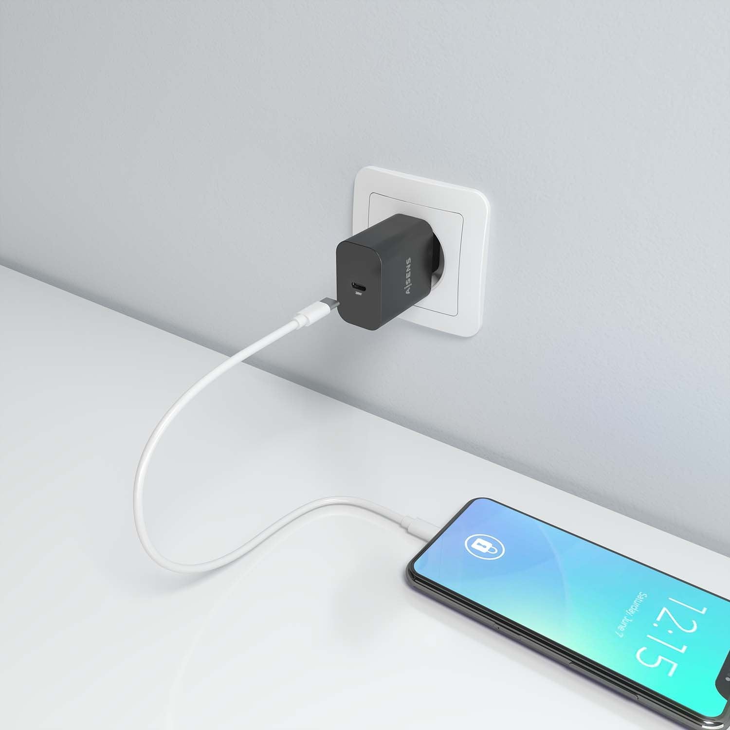 Aisens Cargador Gan 30w, 1xusb-C Pd3.0, Negro