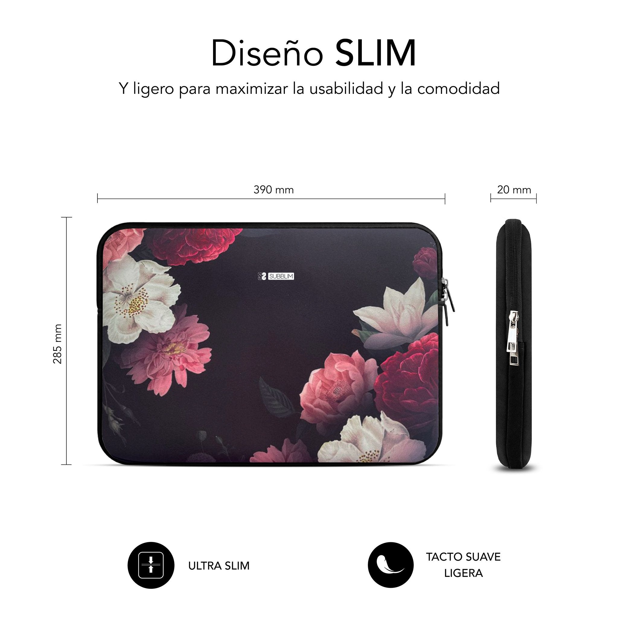 Funda Subblim Trendy Sleeve Neo Flowers Para Portátiles Hasta 15.6'