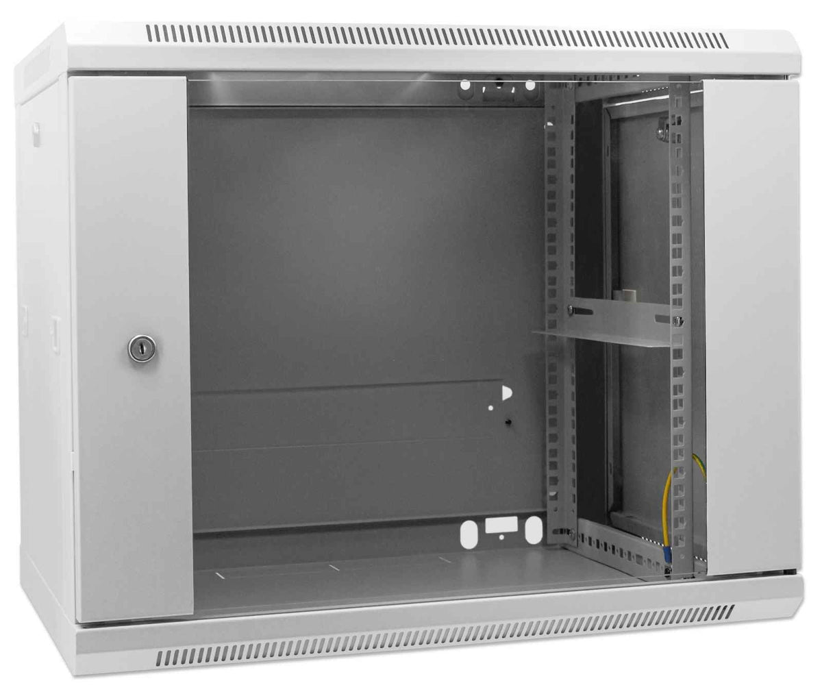 Intellinet Network Cabinet, Wall Mount (Standard), 9u, Usable Depth 500mm/Width 540mm, Gris, Assembled, Max 60kg, Metal & Glass Door, Back Panel, Removeable Sides, Suitable Also For Use On Desk Or Floor, 19",Parts For Wall Install (Eg