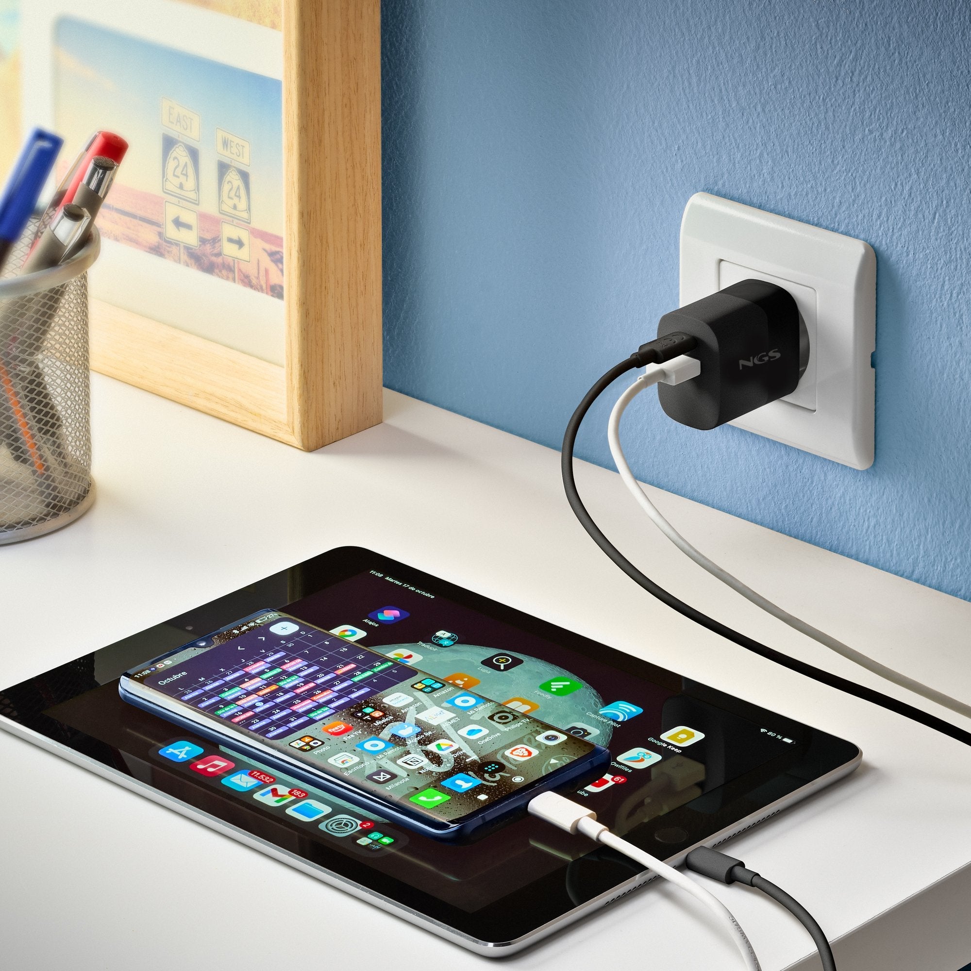 Cable Usb 2.0 Ngs Zyro-Ac Usb Macho Usb Tipo-C Macho Hasta 15w 480mbps 1m Blanco