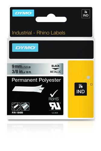 EAN 0071701184856 - DYMO 18485 cinta para impresora de etiquetas Negro sobre metálico imagen 1