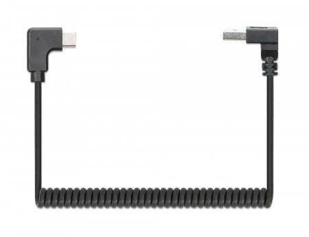 Manhattan Spiralcable Usb-A Auf Usb-C Ladecable 1m Negro