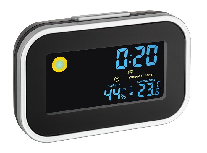 Tfa-Dostmann 60.2015 Despertador Negro, Plata