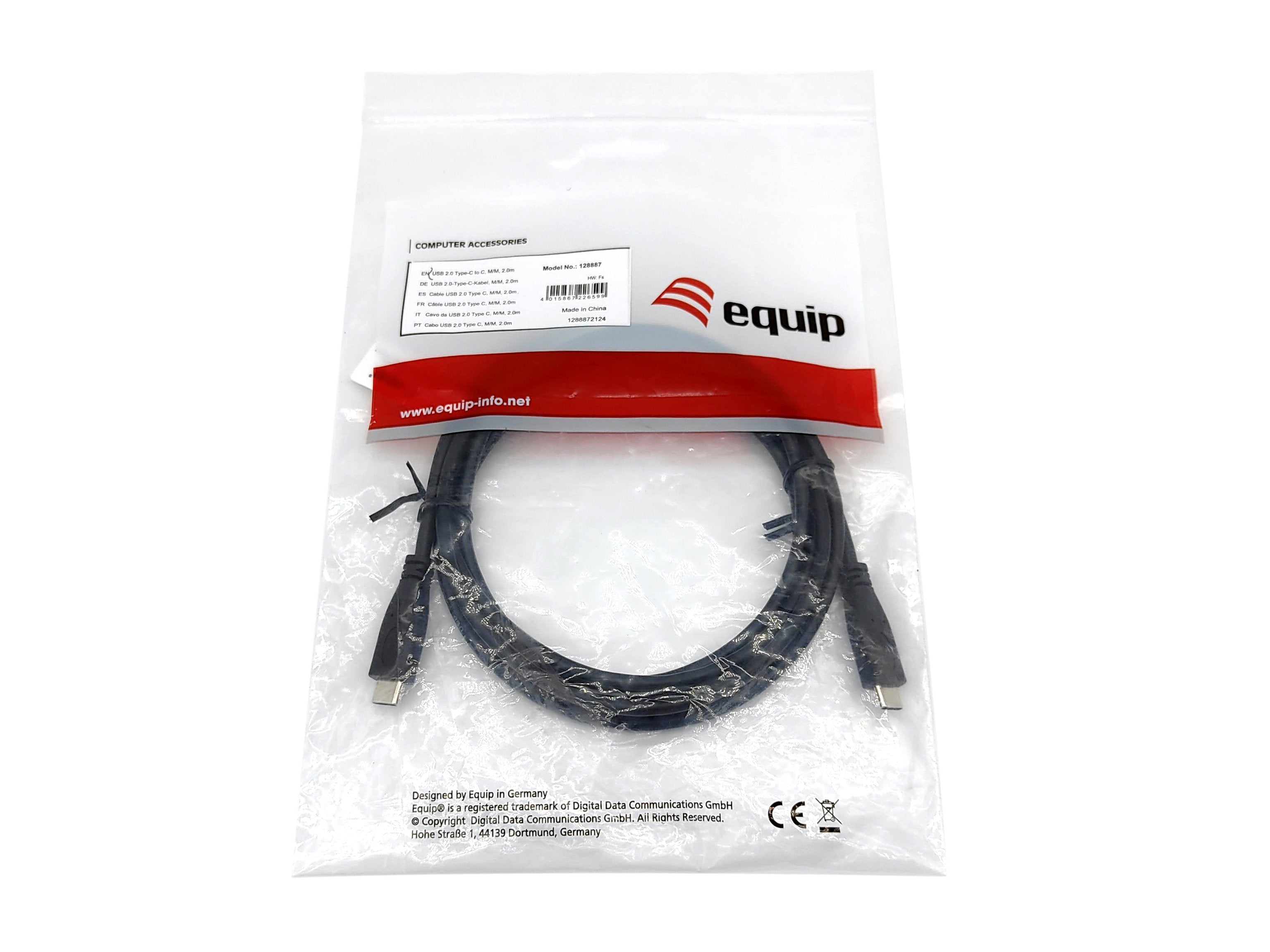Equip Usb Cable 2.0 C -> C M/M 3.0m 480mbps Negro