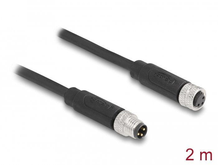 Delock M8 A-Kodiert 3 Pin Cable Stecker Zu Buchse Pur (Tpu) 2 M