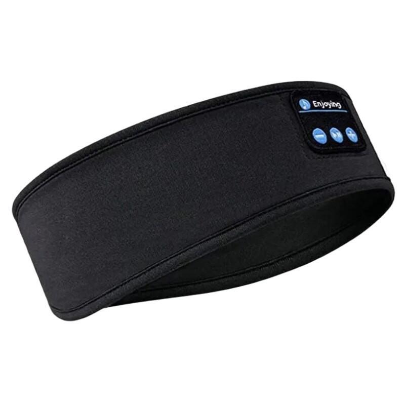 Diadema Elástica Con Auriculares Bluetooth Negro