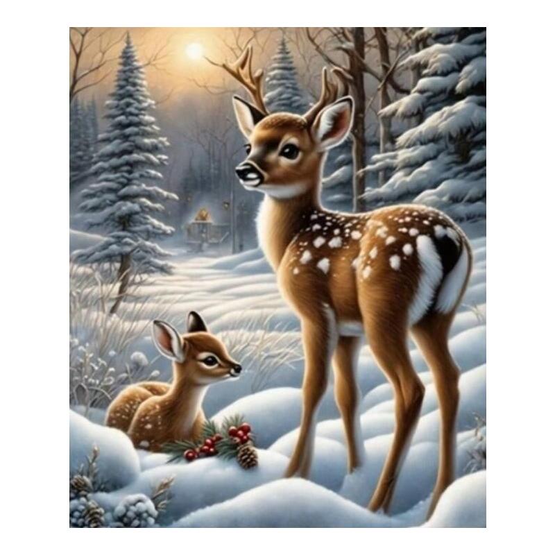 Diamentowa Mozaika - Jelonki W Sniegu