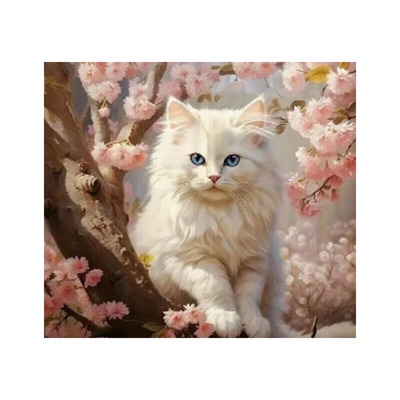 Diamentowa Mozaika - Kot W Kwiatach