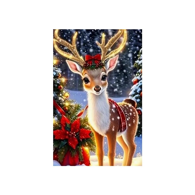 Diamentowa Mozaika - Renifer Z Kokarda