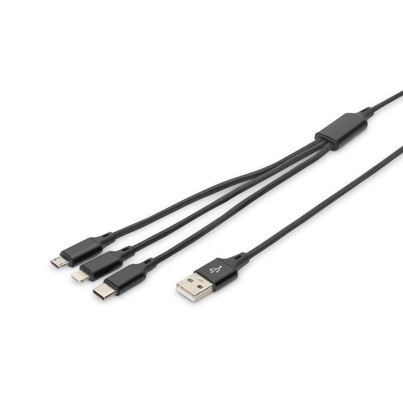 Digitus Cable 3-In-1 Usb A Lightning + Micro Usb + Usb-C