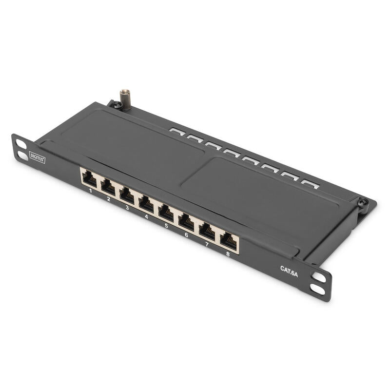Digitus Cat.6a Slim Patch Panel, Gesch.,8-Port, 0,5 He, 10