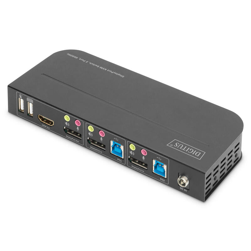 Digitus Kvm Switch, 2-Port, 4k60hz, 2xdp In, 1xdp/Hdmi Out