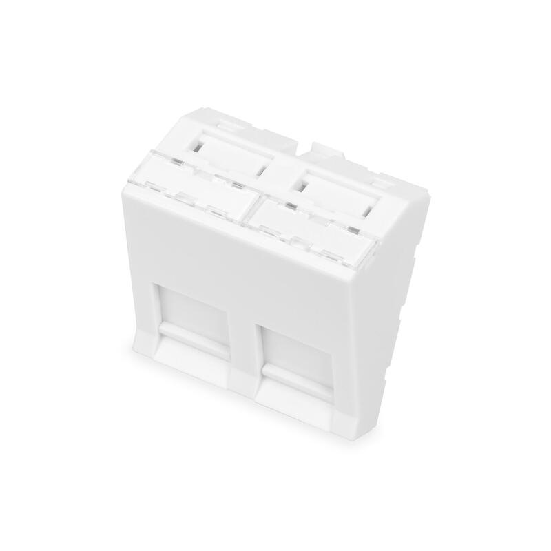 Digitus Placa Frontal, 2 Puertos, 45 X 45 Mm, Acodada, Para Marco Dn-93802-5-Sh