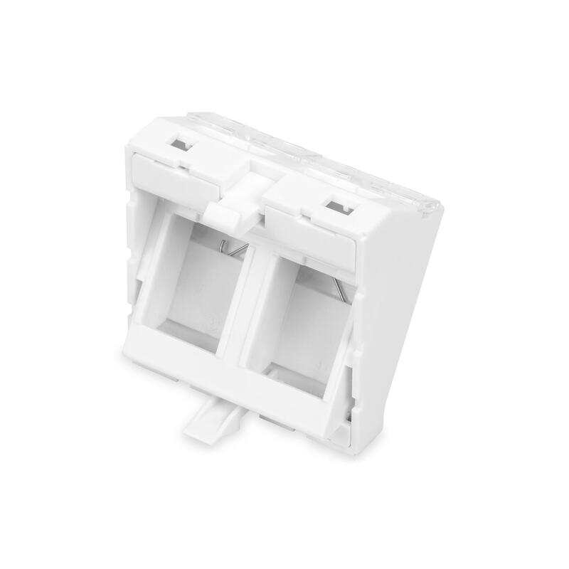 Digitus Placa Frontal, 2 Puertos, 45 X 45 Mm, Acodada, Para Marco Dn-93802-5-Sh