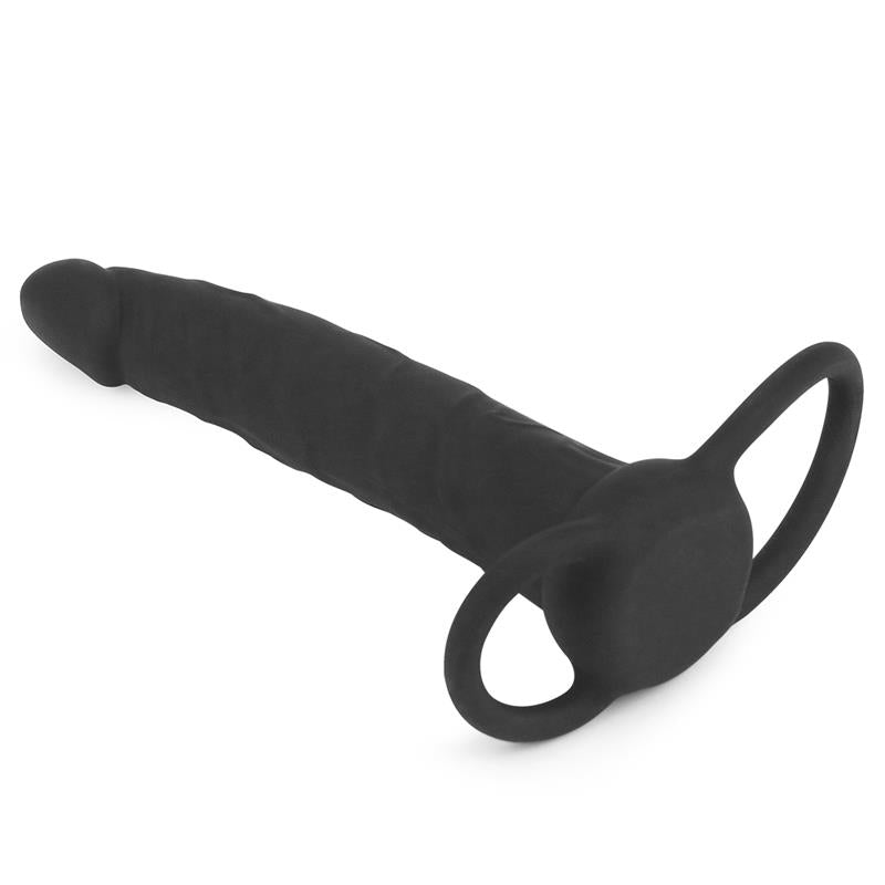 Dildo Anal Con Doble Anillo Negro