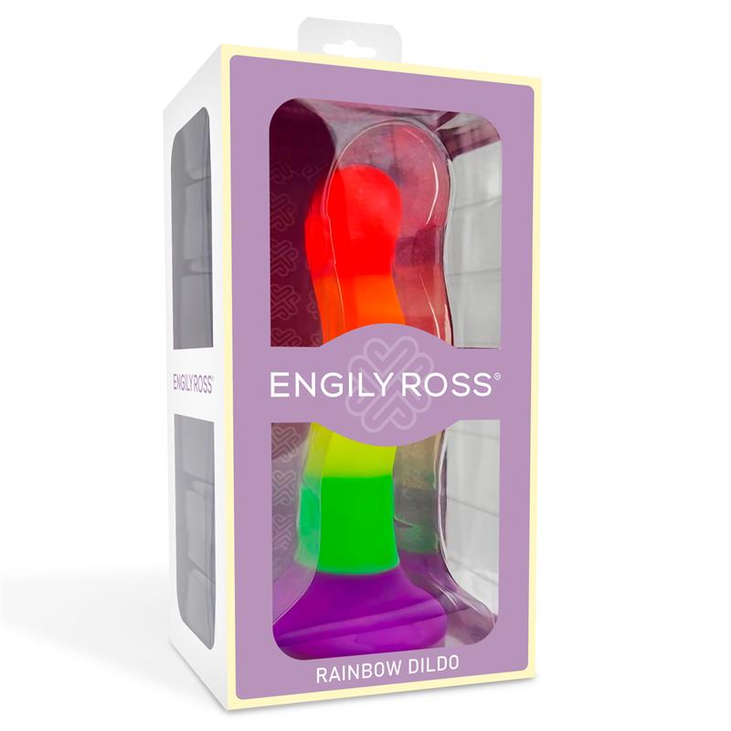 Dildo Silicona Líquida Color Arcoiris 18 Cm