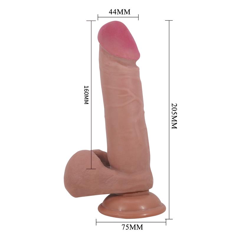Pretty Love - Sliding Skin Series Dildo Realístico Con Ventosa Piel Deslizante Mulato 20.5 Cm