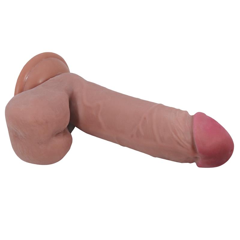 Pretty Love - Sliding Skin Series Dildo Realístico Con Ventosa Piel Deslizante Mulato 20.5 Cm