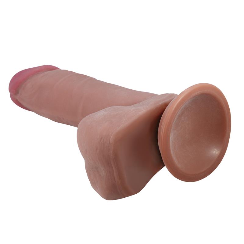 Pretty Love - Sliding Skin Series Dildo Realístico Con Ventosa Piel Deslizante Mulato 20.5 Cm