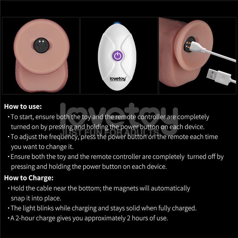 Dildo Con Vibración Piel Deslizante Silicona Dual Layer 8