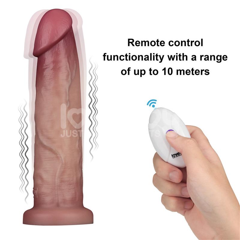 Dildo Con Vibración Piel Deslizante Silicona Dual Layer 9