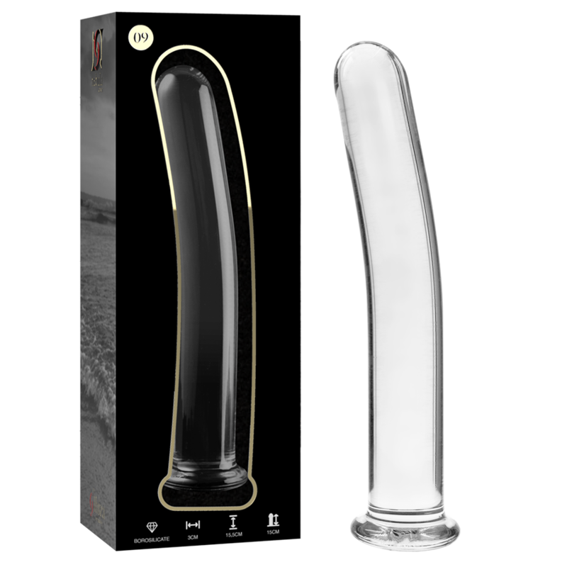 Dildo Cristal Nebula Series By Ibiza - Modelo 9  Borosilicato 15.5 X 2.5 Cm Transparente
