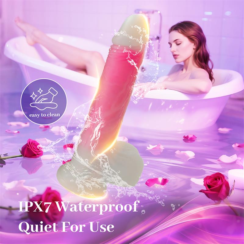 Dildo Doble Capa Con Vibración, Thrusting Y Calor