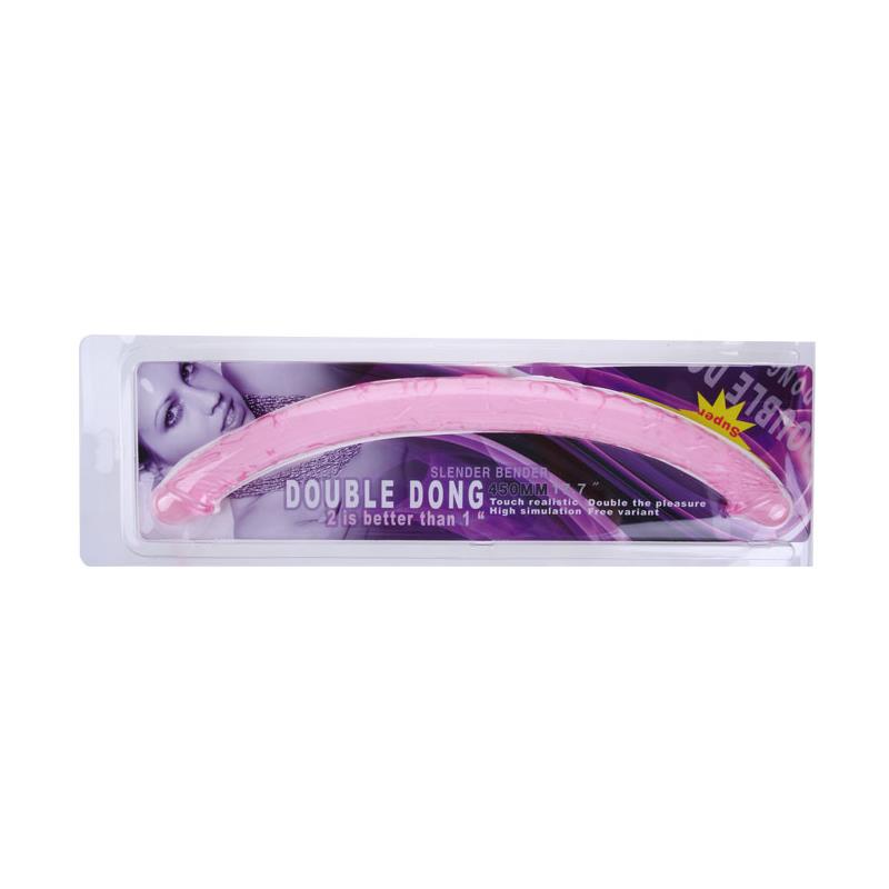 Dildo Doble Color Rosa 44 Cm